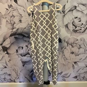 Grey and white cotton romper